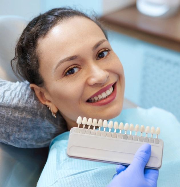 Woman with Full Set of Porcelain Dental Veneers in Waco